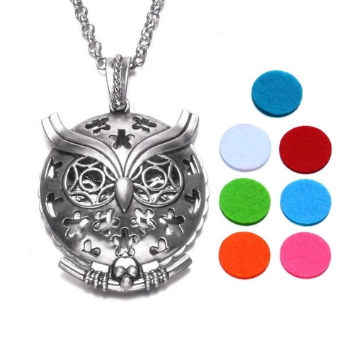 Owl Face Aroma Diffuser Necklace